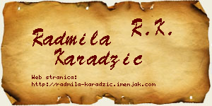 Radmila Karadžić vizit kartica